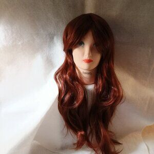 NWOT: New Wavy Auburn Wig with Bangs - Just Over 20" Inches Long